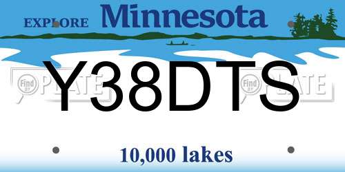 Y38DTS Minnesota License Plate