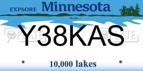Y38KAS Minnesota License Plate