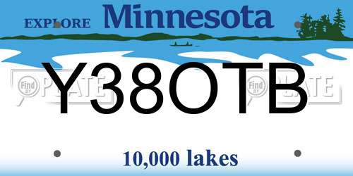 Y38OTB Minnesota License Plate