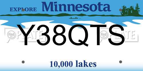 Y38QTS Minnesota License Plate