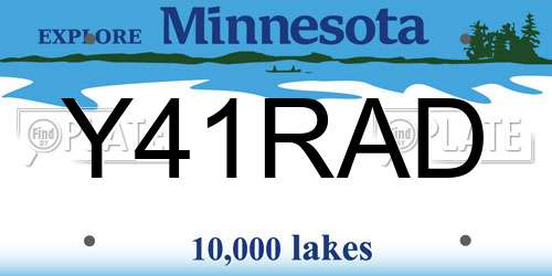 Y41RAD Minnesota License Plate