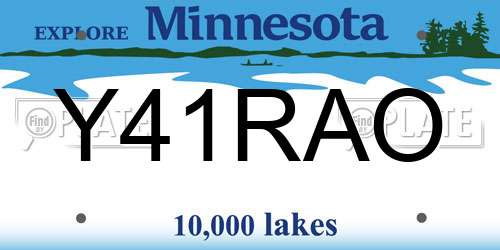 Y41RAO Minnesota License Plate