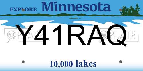 Y41RAQ Minnesota License Plate