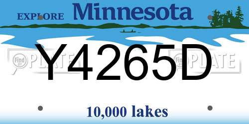 Y4265D Minnesota License Plate