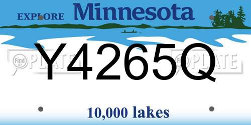 Y4265Q Minnesota License Plate