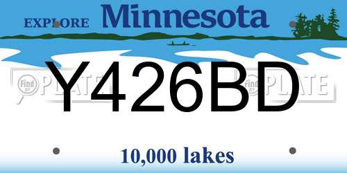 Y426BD Minnesota License Plate