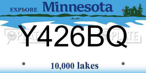 Y426BQ Minnesota License Plate