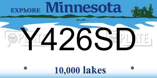 Y426SD Minnesota License Plate