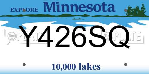 Y426SQ Minnesota License Plate