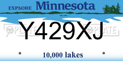Y429XJ Minnesota License Plate