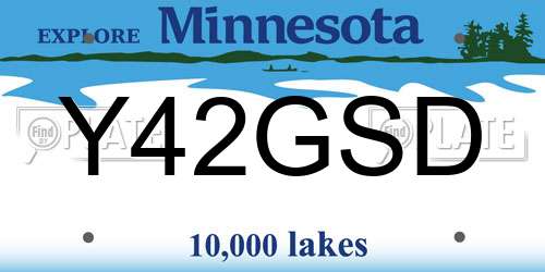 Y42GSD Minnesota License Plate