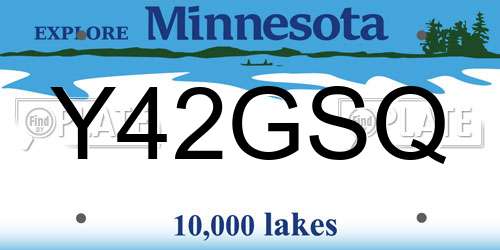 Y42GSQ Minnesota License Plate