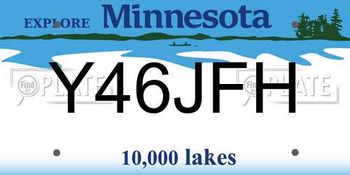 Y46JFH Minnesota License Plate