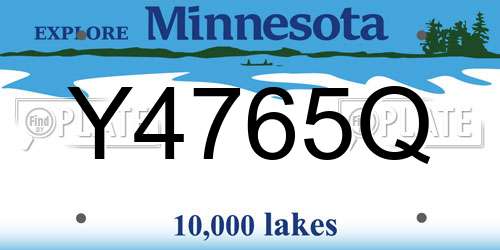 Y4765Q Minnesota License Plate
