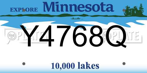 Y4768Q Minnesota License Plate