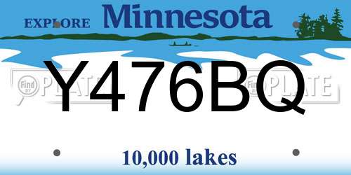 Y476BQ Minnesota License Plate