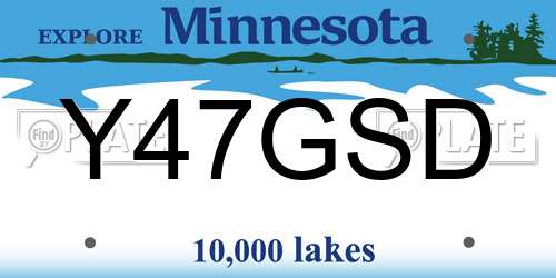 Y47GSD Minnesota License Plate