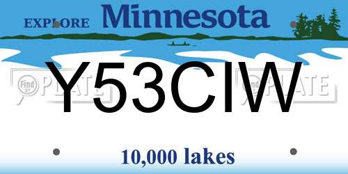 Y53CIW Minnesota License Plate