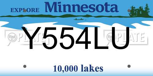 Y554LU Minnesota License Plate