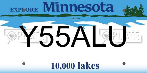 Y55ALU Minnesota License Plate