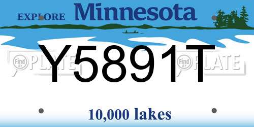 Y5891T Minnesota License Plate