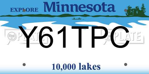 Y61TPC Minnesota License Plate