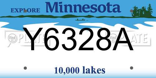 Y6328A Minnesota License Plate