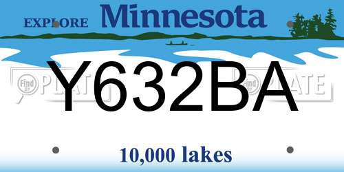Y632BA Minnesota License Plate