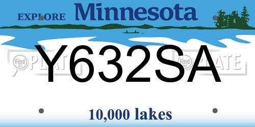 Y632SA Minnesota License Plate