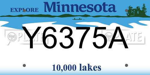 Y6375A Minnesota License Plate