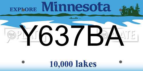 Y637BA Minnesota License Plate