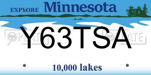Y63TSA Minnesota License Plate