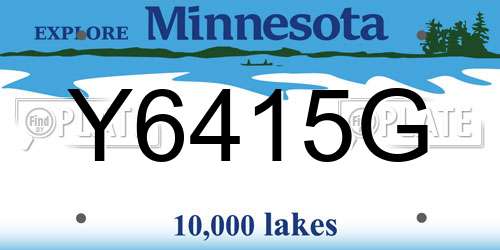 Y6415G Minnesota License Plate
