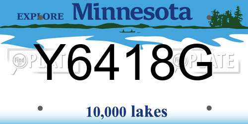 Y6418G Minnesota License Plate