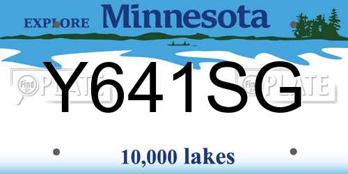 Y641SG Minnesota License Plate