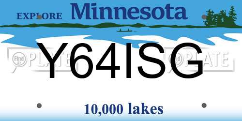 Y64ISG Minnesota License Plate
