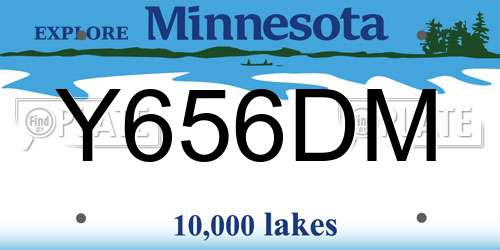 Y656DM Minnesota License Plate
