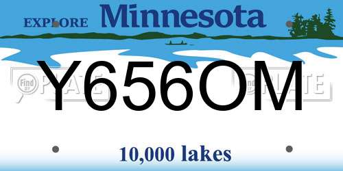 Y656OM Minnesota License Plate