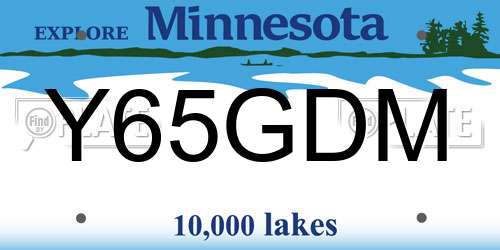 Y65GDM Minnesota License Plate