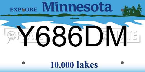 Y686DM Minnesota License Plate