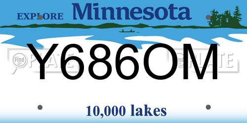 Y686OM Minnesota License Plate