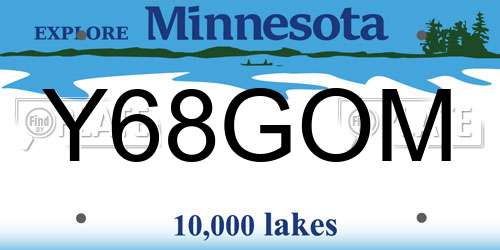 Y68GOM Minnesota License Plate