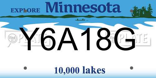 Y6A18G Minnesota License Plate