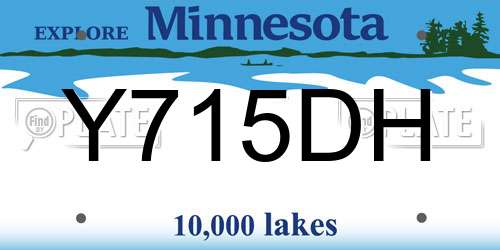 Y715DH Minnesota License Plate