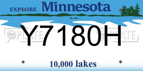 Y7180H Minnesota License Plate