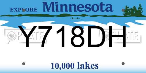 Y718DH Minnesota License Plate