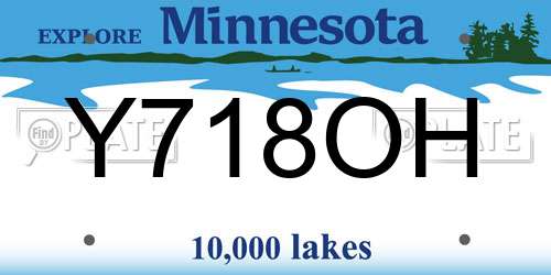 Y718OH Minnesota License Plate