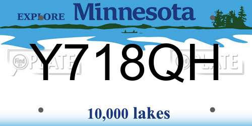 Y718QH Minnesota License Plate