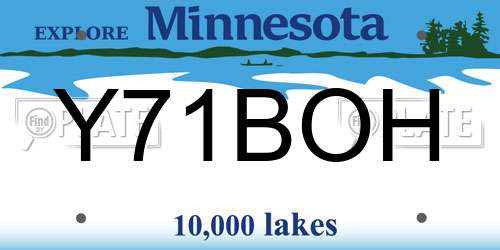 Y71BOH Minnesota License Plate