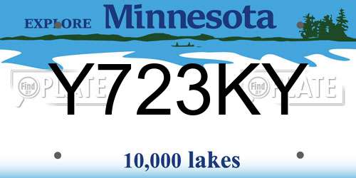 Y723KY Minnesota License Plate
